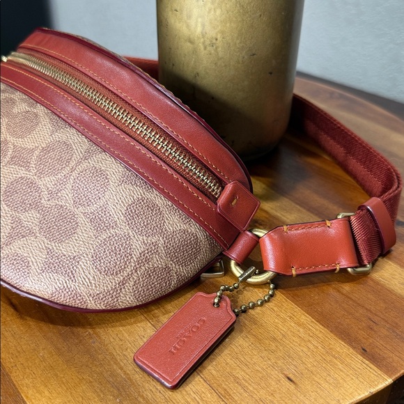 Coach Signature Fanny 39937 Tan Rust/Gold Belt Leather Pack Bag - Picture 3 of 11